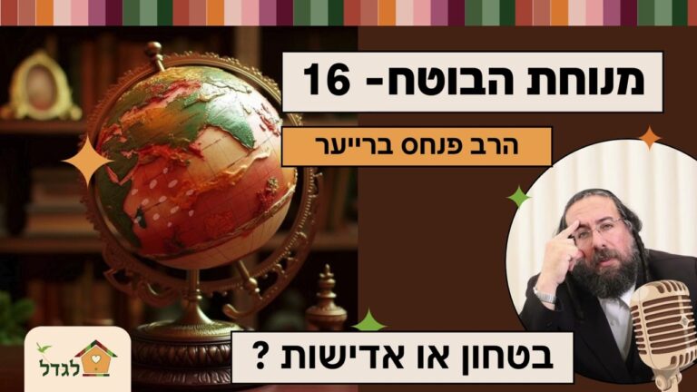 מנוחת הבוטח 16 בטחון או אדישות